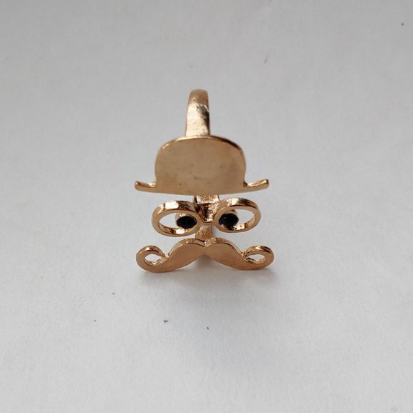 Jewelry - Double Finger Gold & Black Mr. Peanut ring